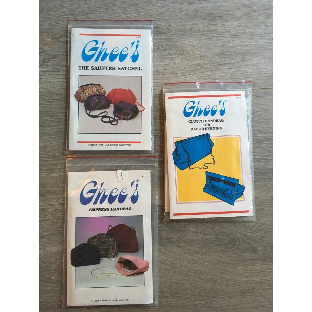 VIntage Ghee's Sewing Pattern Empress Handbag Saunter Satchel Clutch Purse Bag